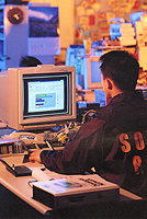 SOYO engineer at CRT workstation, Wugu office